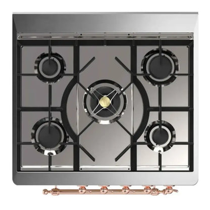 ILVE Majestic II 30 inch Solid Door Natural Gas Dual Fuel Range Copper RAL