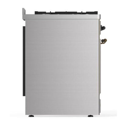ILVE Majestic II 30" Stainless Steel Dual Fuel Range with 5 Burners Solid Door Liquid Propane