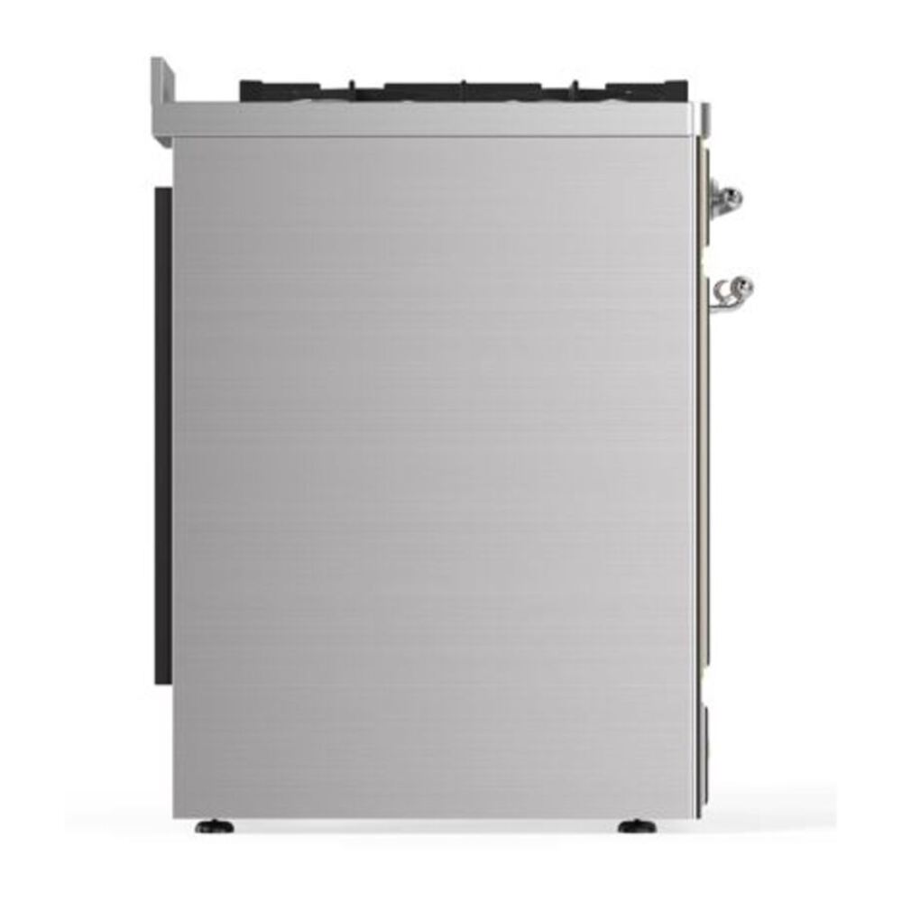 ILVE Majestic II 30 inch Solid Door Natural Gas Dual Fuel Range Chrome Stainless Steel