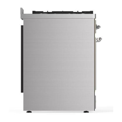 ILVE Majestic II 30 inch Solid Door Natural Gas Dual Fuel Range Chrome Stainless Steel