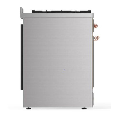 ILVE Majestic II 30 inch Solid Door Natural Gas Dual Fuel Range Copper Stainless Steel