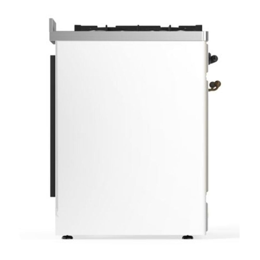 ILVE Majestic II 30 inch Solid Door Natural Gas Dual Fuel Range Burnished White