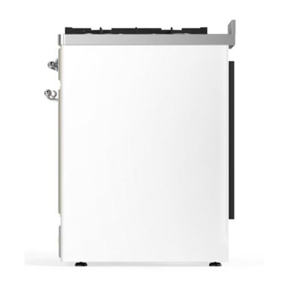 ILVE Majestic II 30 inch Solid Door Natural Gas Dual Fuel Range Chrome White