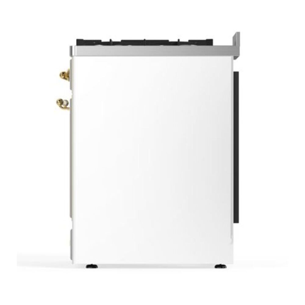 ILVE Majestic II 30 inch Solid Door Natural Gas Dual Fuel Range Brass White