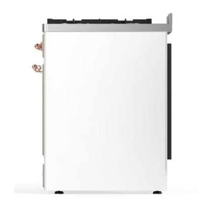 ILVE Majestic II 30 inch Solid Door Natural Gas Dual Fuel Range Copper White