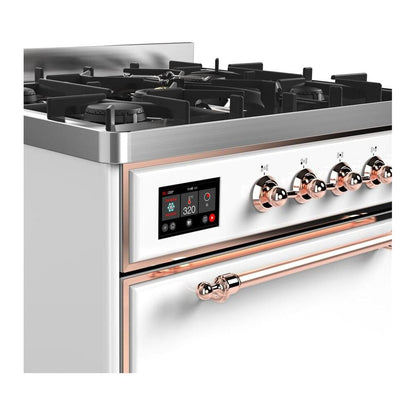 ILVE Majestic II 30 inch Solid Door Natural Gas Dual Fuel Range Copper White
