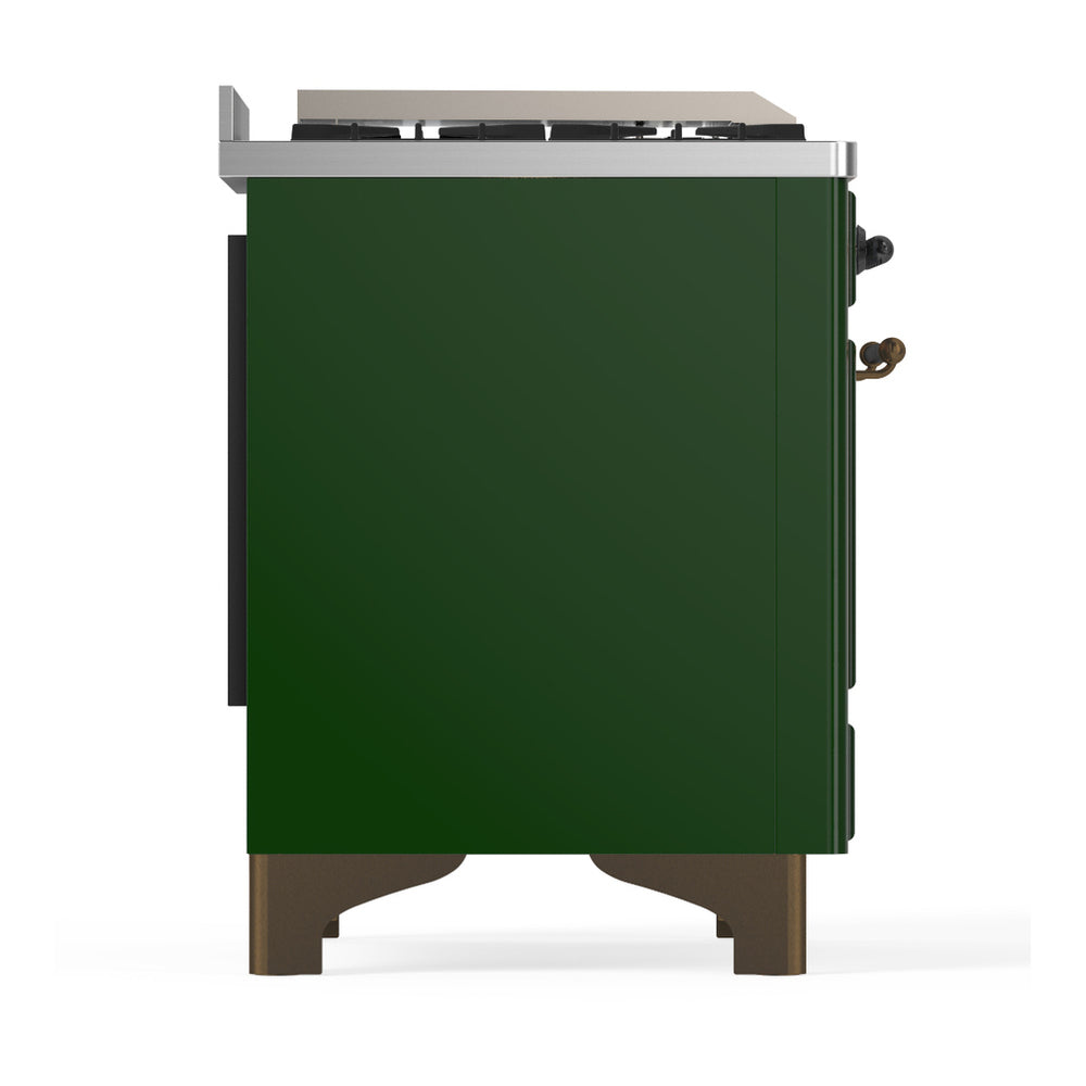 ILVE Majestic III 48" Emerald Green Dual Fuel Range with 5 Burners, Griddle and French Top Solid Door Liquid Propane