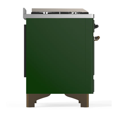 ILVE Majestic III 60" Emerald Green Dual Fuel Range with 9 Burners and Griddle Triple Glass Door Natural Gas