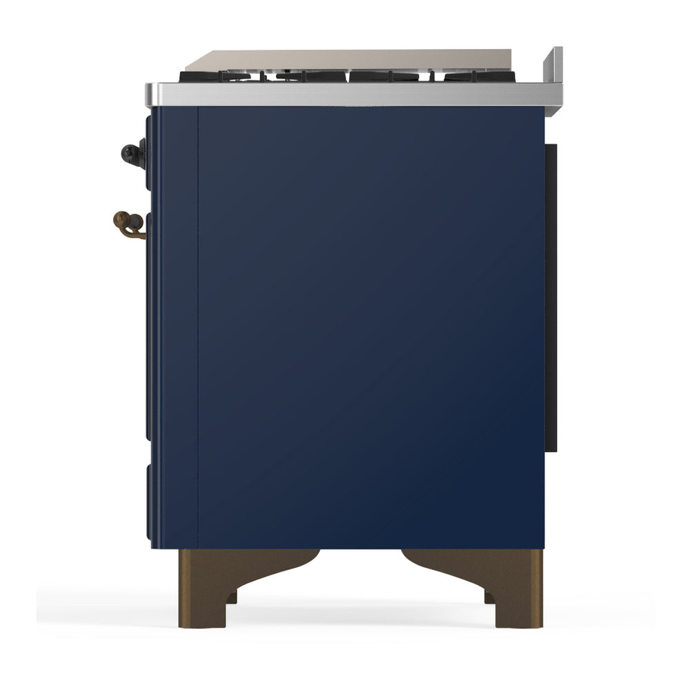 ILVE Majestic III 60" Midnight Blue Dual Fuel Range with 9 Burners and Griddle Triple Glass Door Natural Gas