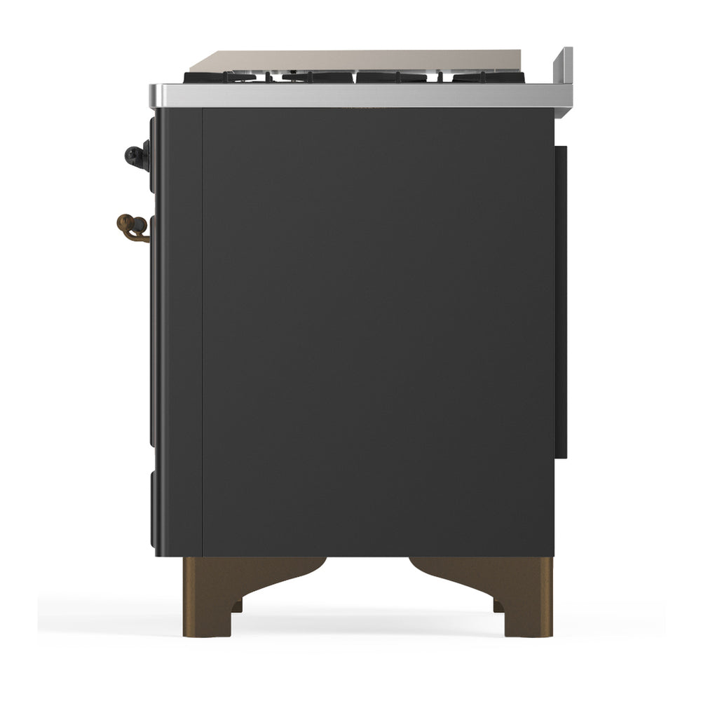 ILVE Majestic III 60" Graphite Matte Dual Fuel Range with 9 Burners and Griddle Triple Glass Door Liquid Propane