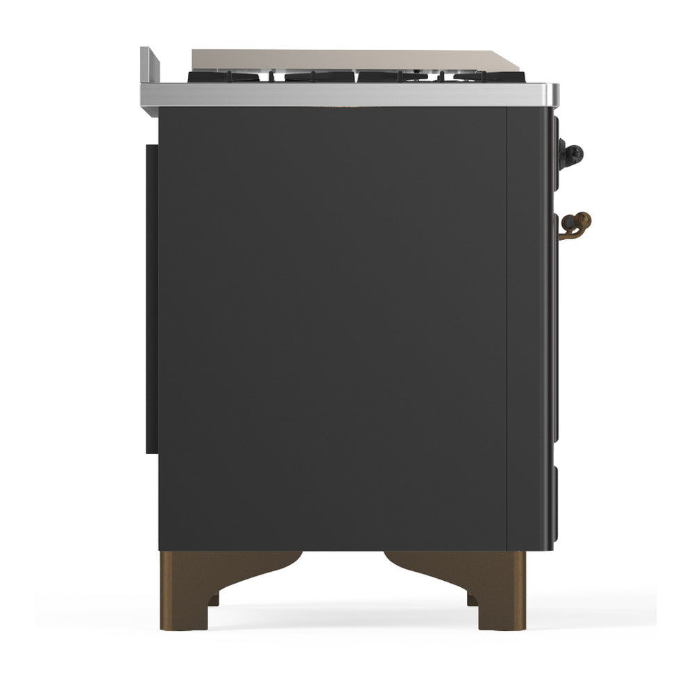 ILVE Majestic III 60" Graphite Matte Dual Fuel Range with 9 Burners and Griddle Triple Glass Door Natural Gas