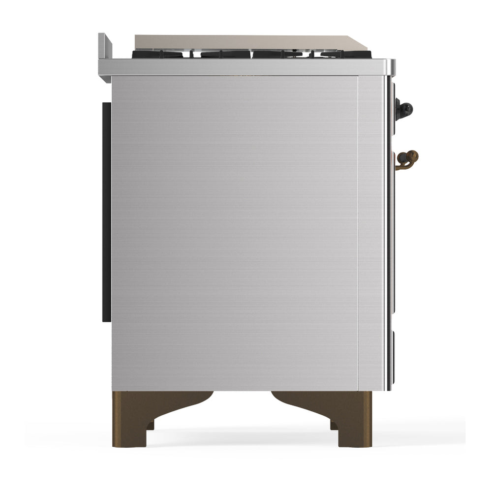 ILVE Majestic III 60" Stainless Steel Dual Fuel Range with 9 Burners and Griddle Triple Glass Door Liquid Propane