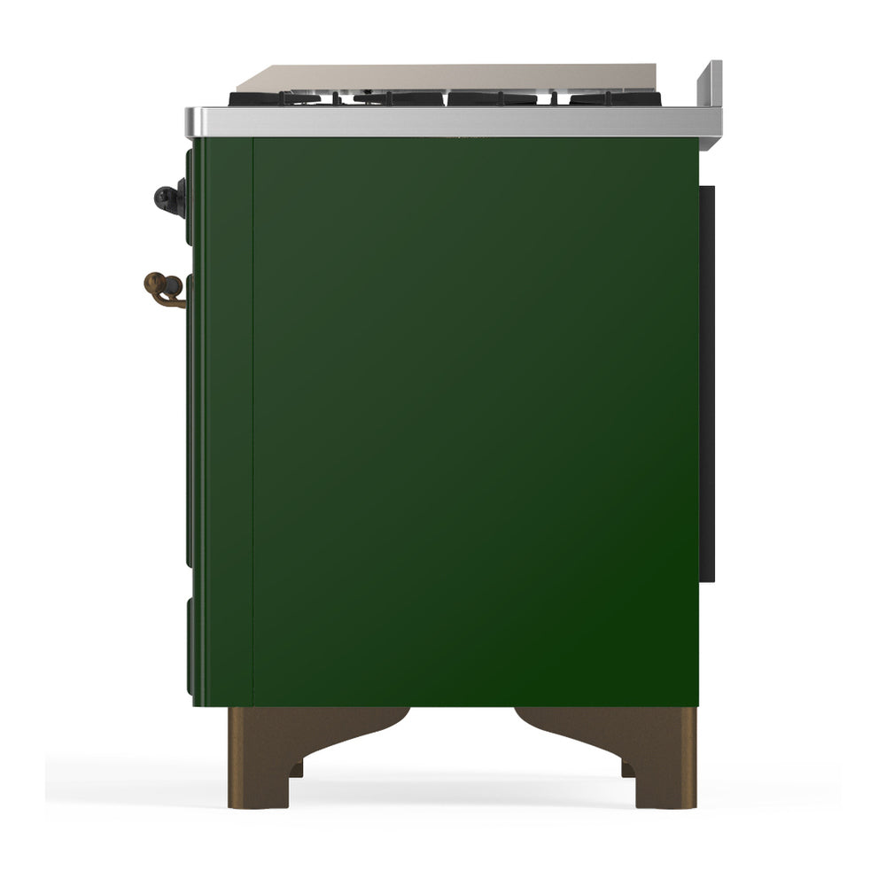 ILVE Majestic III 60" Emerald Green Dual Fuel Range with 9 Burners and Griddle Solid Door Liquid Propane