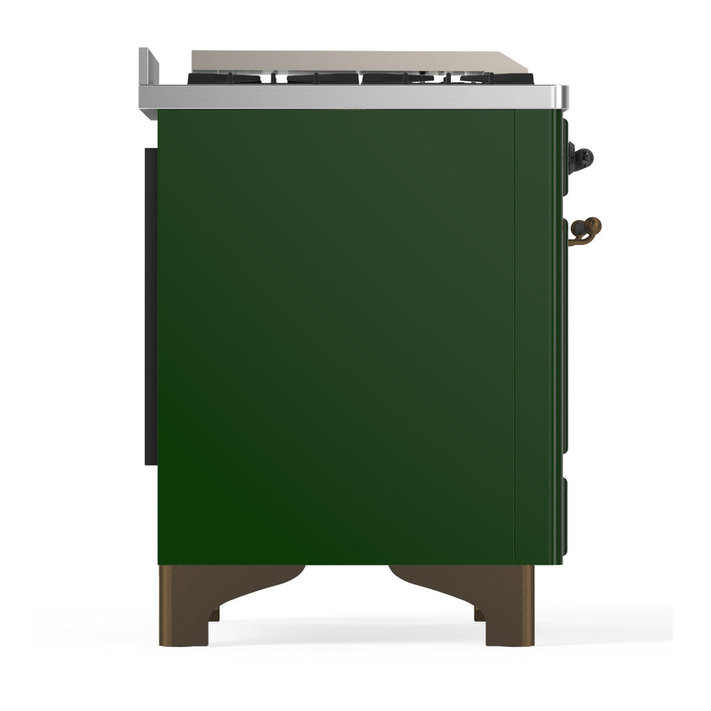 ILVE Majestic III 60" Emerald Green Dual Fuel Range with 9 Burners and Griddle Solid Door Natural Gas