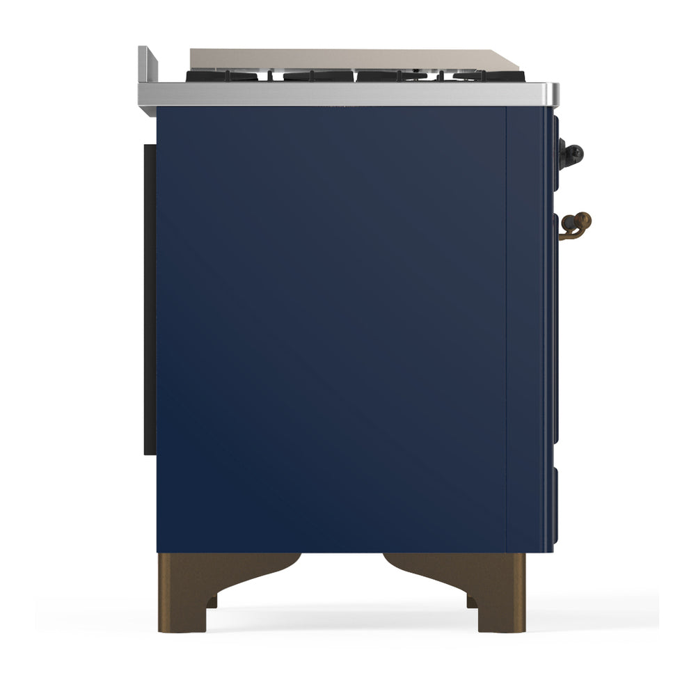 ILVE Majestic III 60" Midnight Blue Dual Fuel Range with 9 Burners and Griddle Solid Door Liquid Propane