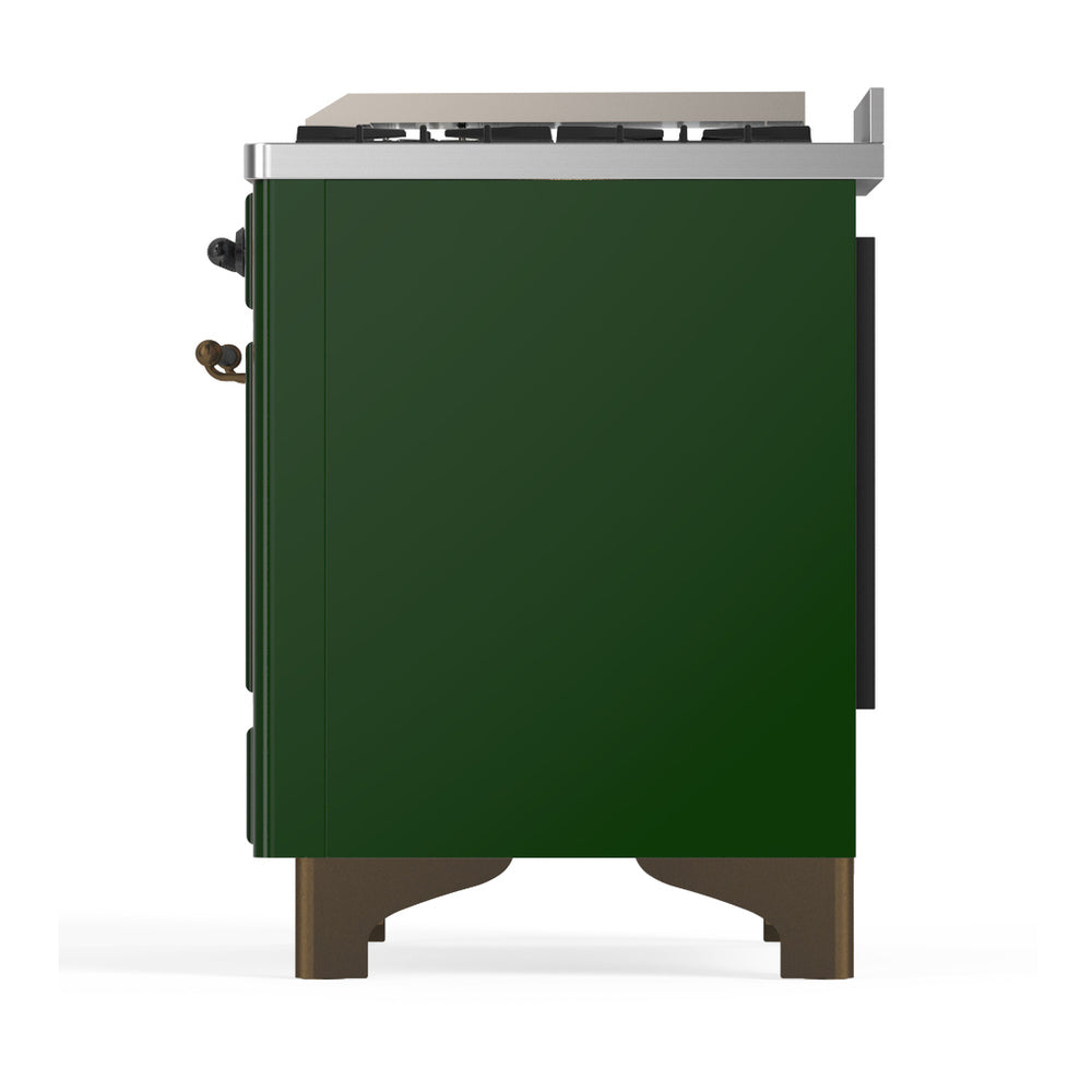 ILVE Majestic III 60" Emerald Green Dual Fuel Range with 7 Burners, Griddle and French Top Triple Glass Door Natural Gas