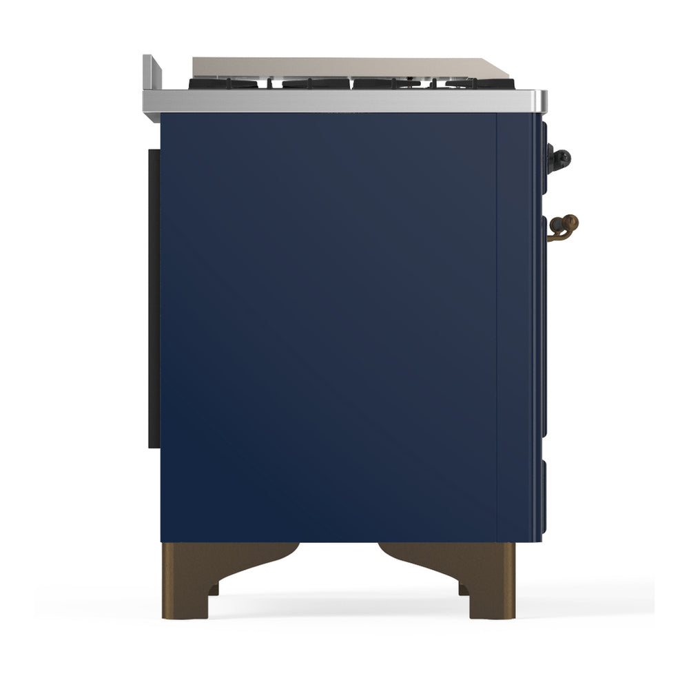 ILVE Majestic III 60" Midnight Blue Dual Fuel Range with 7 Burners, Griddle and French Top Triple Glass Door Liquid Propane