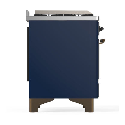ILVE Majestic III 60" Midnight Blue Dual Fuel Range with 7 Burners, Griddle and French Top Triple Glass Door Liquid Propane