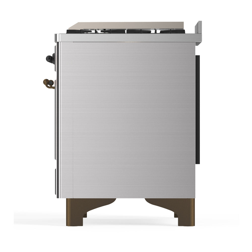 ILVE Majestic III 60" Stainless Steel Dual Fuel Range with 7 Burners, Griddle and French Top Triple Glass Door Liquid Propane