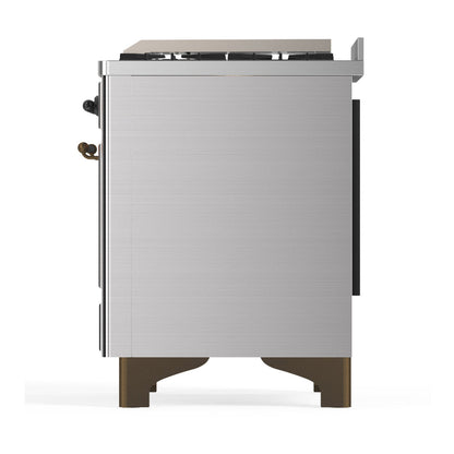 ILVE Majestic III 60" Stainless Steel Dual Fuel Range with 7 Burners, Griddle and French Top Triple Glass Door Liquid Propane