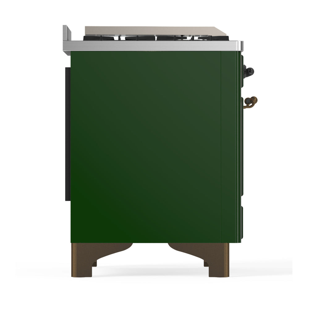 ILVE Majestic III 60" Emerald Green Dual Fuel Range with 7 Burners, Griddle and French Top Solid Door Liquid Propane