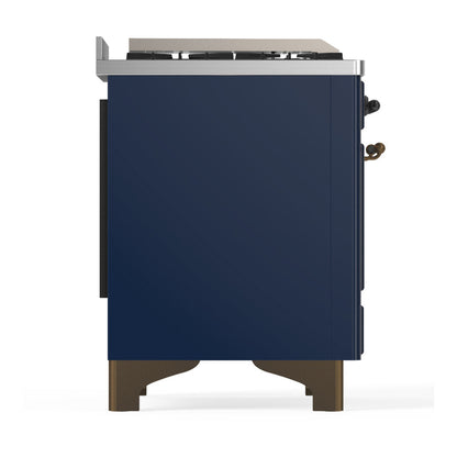 ILVE Majestic III 60" Midnight Blue Dual Fuel Range with 7 Burners, Griddle and French Top Solid Door Liquid Propane