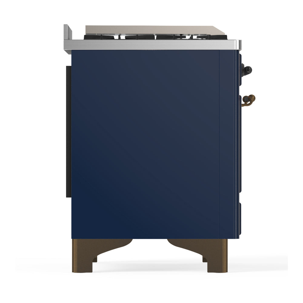 ILVE Majestic III 60" Midnight Blue Dual Fuel Range with 7 Burners, Griddle and French Top Solid Door Natural Gas