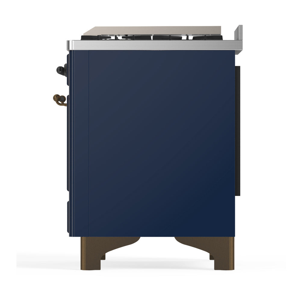 ILVE Majestic III 60" Midnight Blue Dual Fuel Range with 7 Burners, Griddle and French Top Solid Door Liquid Propane