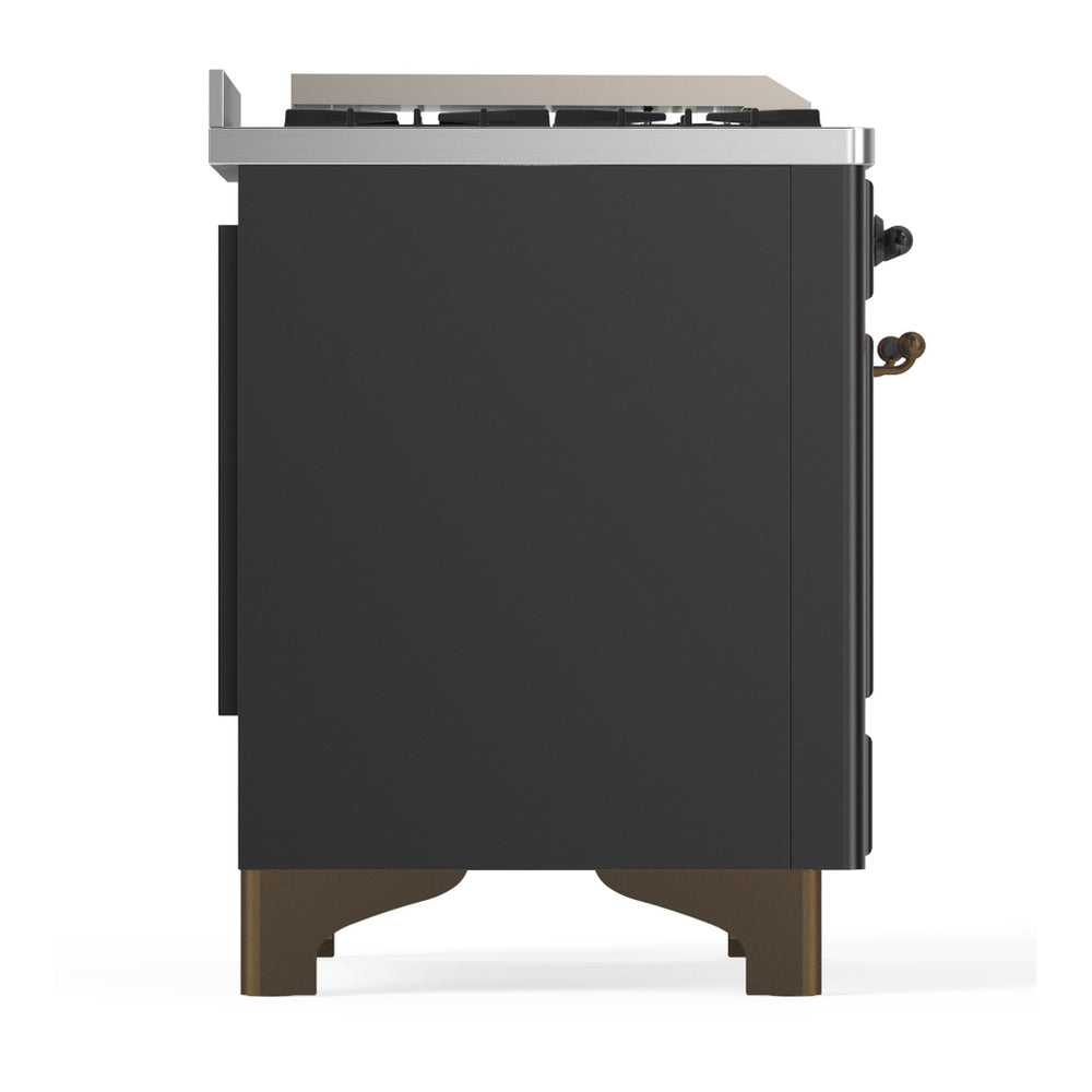 ILVE Majestic III 60" Graphite Matte Dual Fuel Range with 7 Burners, Griddle and French Top Solid Door Natural Gas