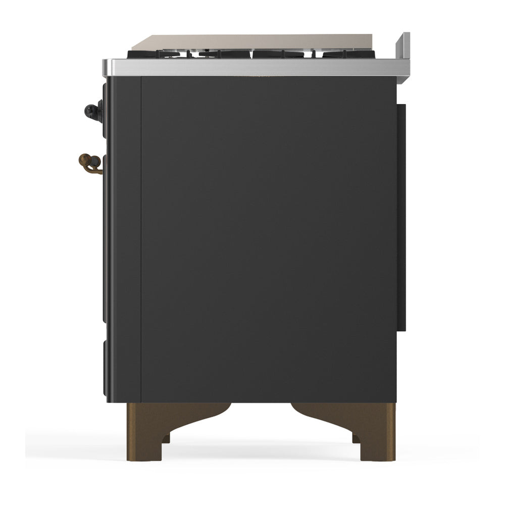 ILVE Majestic III 60" Graphite Matte Dual Fuel Range with 7 Burners, Griddle and French Top Solid Door Natural Gas