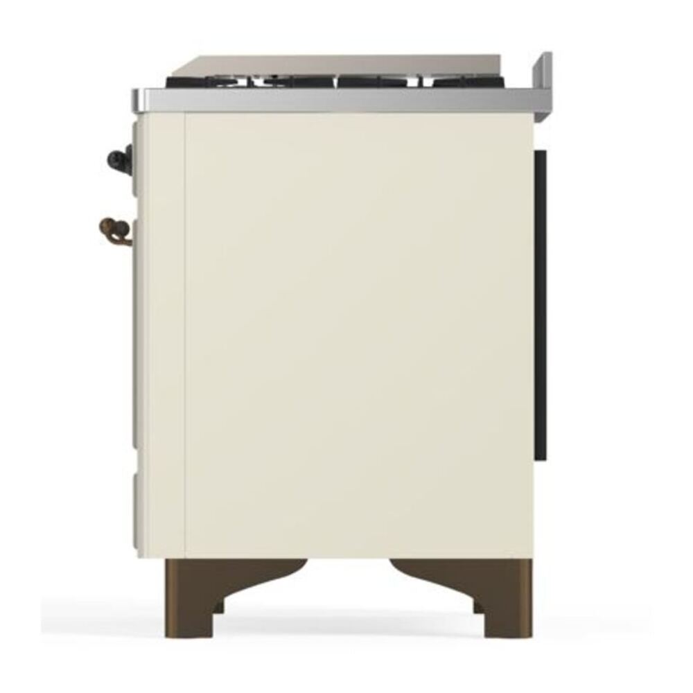 ILVE Majestic II 40 inch Triple Glass Door Natural Gas Dual Fuel Range Burnished Antique White