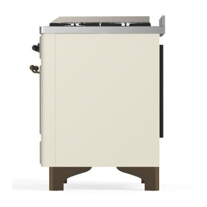 ILVE Majestic II 40 inch Triple Glass Door Natural Gas Dual Fuel Range Burnished Antique White