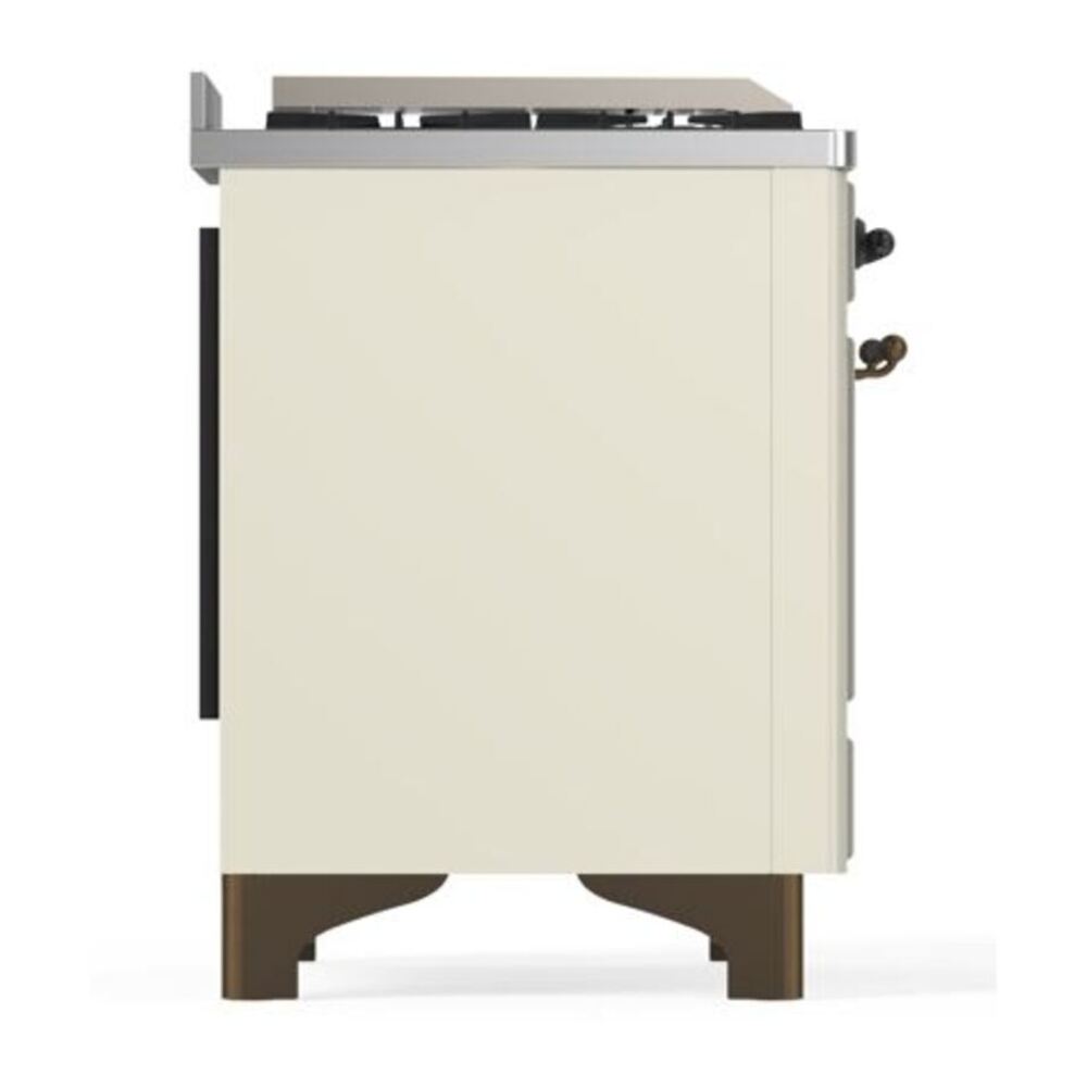 ILVE Majestic II 40 inch Triple Glass Door Natural Gas Dual Fuel Range Burnished Antique White