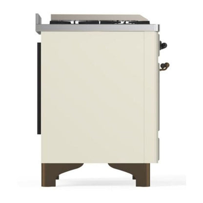 ILVE Majestic II 40 inch Triple Glass Door Natural Gas Dual Fuel Range Burnished Antique White