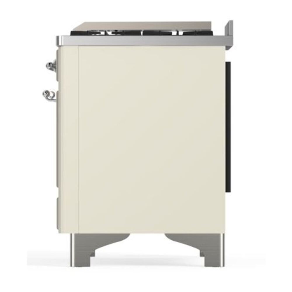 ILVE Majestic II 40 inch Triple Glass Door Natural Gas Dual Fuel Range Chrome Antique White