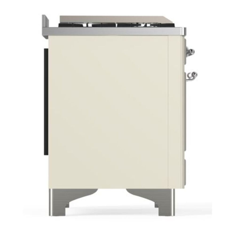 ILVE Majestic II 40 inch Triple Glass Door Natural Gas Dual Fuel Range Chrome Antique White