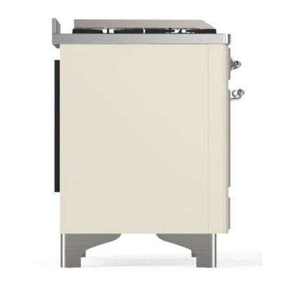 ILVE Majestic II 40 inch Triple Glass Door Natural Gas Dual Fuel Range Chrome Antique White