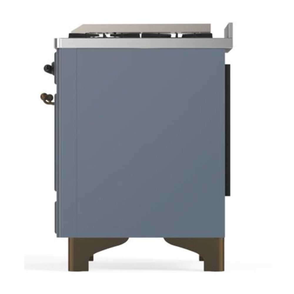 ILVE Majestic II 40 inch Triple Glass Door Natural Gas Dual Fuel Range Burnished Blue Grey