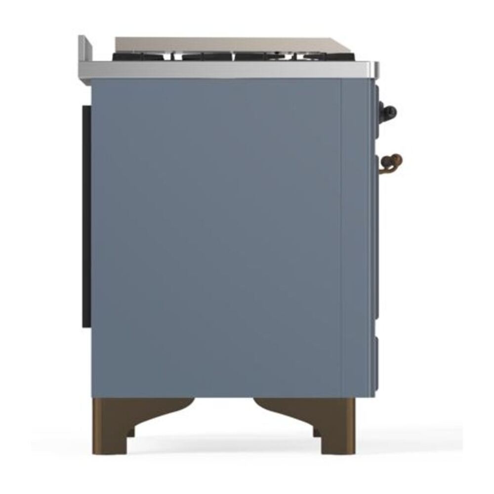 ILVE Majestic II 40 inch Triple Glass Door Natural Gas Dual Fuel Range Burnished Blue Grey