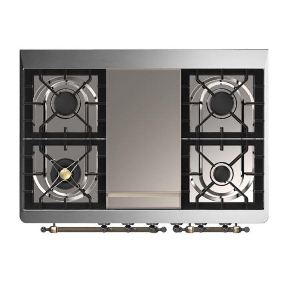 ILVE Majestic II 40 inch Triple Glass Door Natural Gas Dual Fuel Range Burnished Blue Grey
