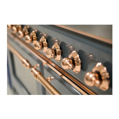 ILVE Majestic II 40 inch Triple Glass Door Natural Gas Dual Fuel Range Copper Blue Grey