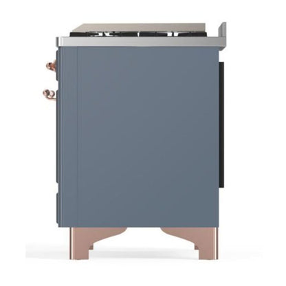 ILVE Majestic II 40 inch Triple Glass Door Natural Gas Dual Fuel Range Copper Blue Grey
