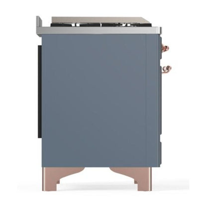 ILVE Majestic II 40 inch Triple Glass Door Natural Gas Dual Fuel Range Copper Blue Grey
