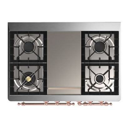 ILVE Majestic II 40 inch Triple Glass Door Natural Gas Dual Fuel Range Copper Blue Grey