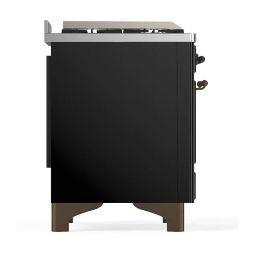 ILVE Majestic II 40 inch Triple Glass Door Natural Gas Dual Fuel Range Burnished Glossy Black