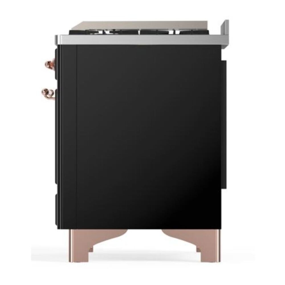 ILVE Majestic II 40 inch Triple Glass Door Natural Gas Dual Fuel Range Copper Glossy Black