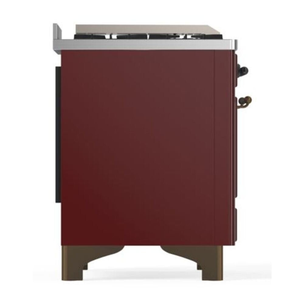 ILVE Majestic II 40 inch Triple Glass Door Natural Gas Dual Fuel Range Burnished Burgundy