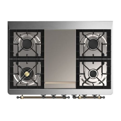 ILVE Majestic II 40 inch Triple Glass Door Natural Gas Dual Fuel Range Burnished Burgundy