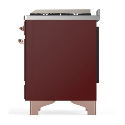 ILVE Majestic II 40 inch Triple Glass Door Natural Gas Dual Fuel Range Copper Burgundy
