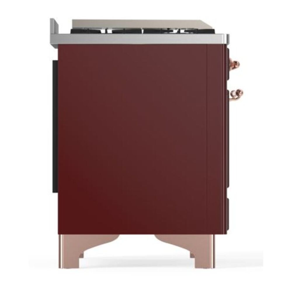 ILVE Majestic II 40 inch Triple Glass Door Natural Gas Dual Fuel Range Copper Burgundy